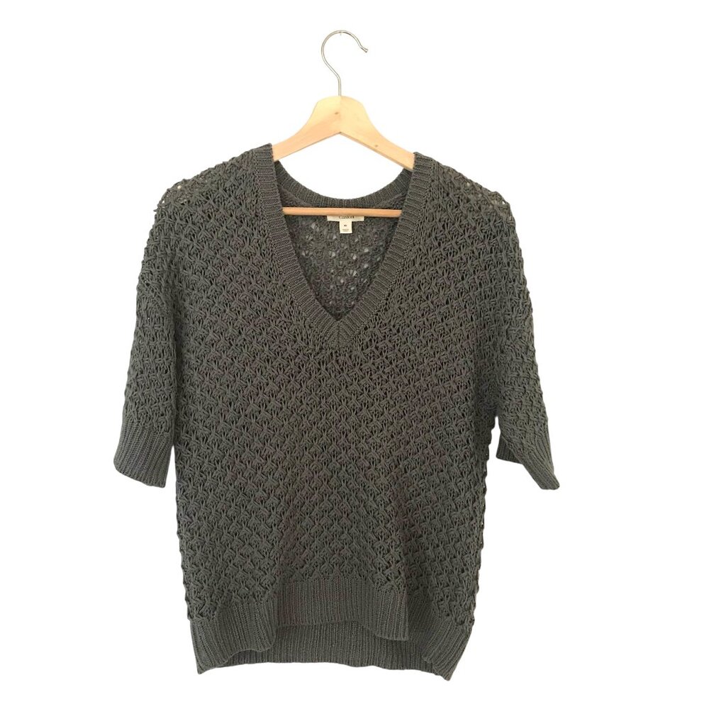 Caslon V-Neck Textured Weave Sweater